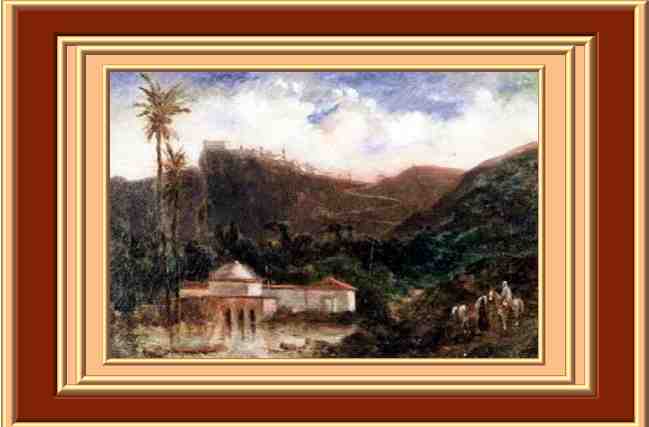 Qacentina, vue par Salah Bey. Peinture de Baccuet.