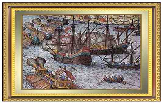 Flotte de Barberousse devant Tunis.